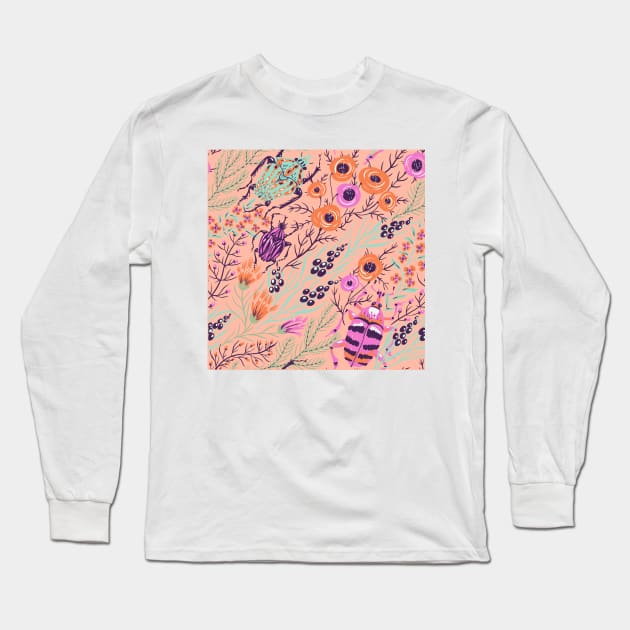 Flower Pattern Long Sleeve T-Shirt by Bishop Creations